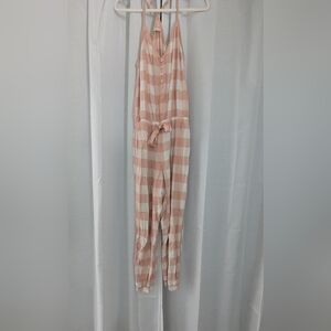 Abercrombie & Fitch Medium Pink Plaid Jumpsuit